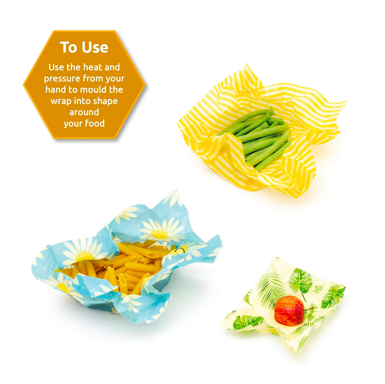 Premium Beeswax Food Wraps (3 Pack)